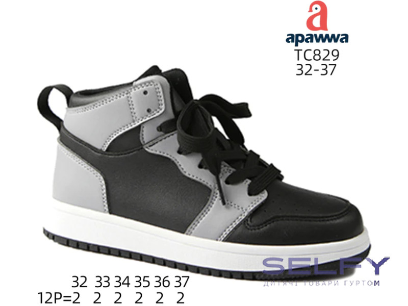 Хайтопи дитячі Apawwa TC829 black-grey 32-37, Фото 1