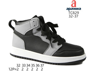 Хайтопи дитячі Apawwa TC829 black-grey 32-37