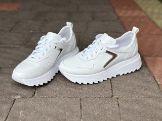 Кроссовки 0137/21155 белый, кожа 33-38