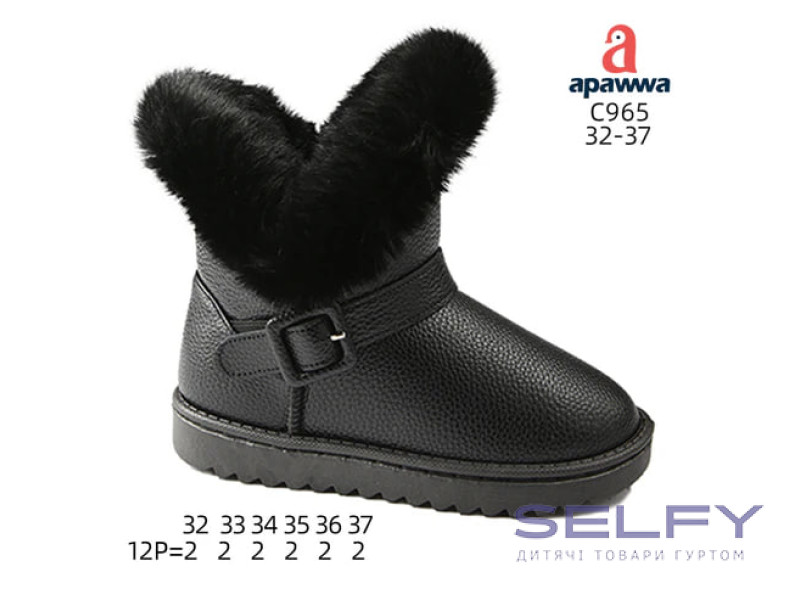 Уггі зимові Apawwa C965 black 32-37, Фото 1