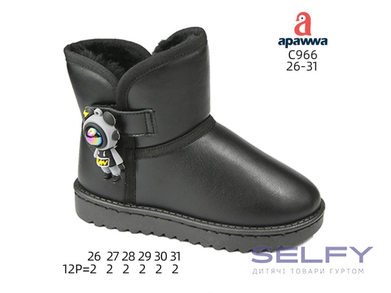 Уггі зимові Apawwa C966 black 26-31, Фото 1