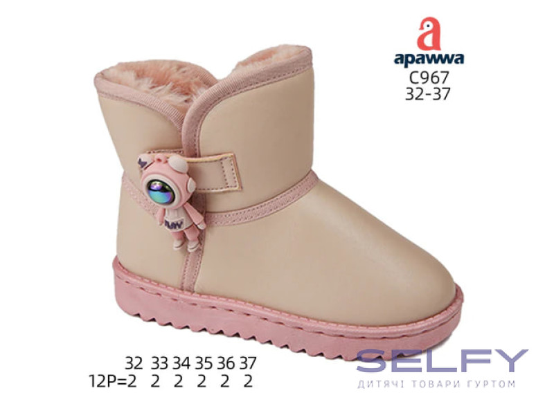 Уггі зимові Apawwa C967 pink 32-37, Фото 1
