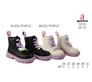 Ботинки детские Apawwa N755 black-purple 26-31
