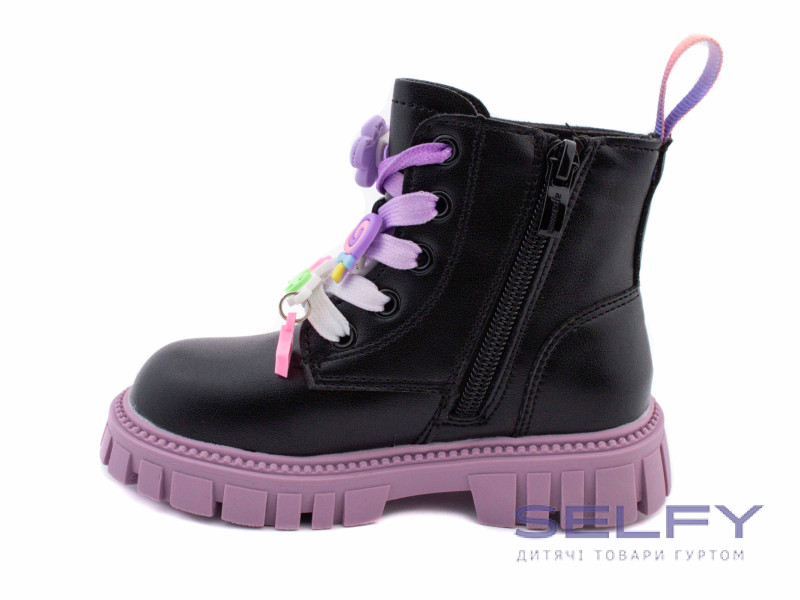 Ботинки детские Apawwa N755 black-purple 26-31, Фото 3
