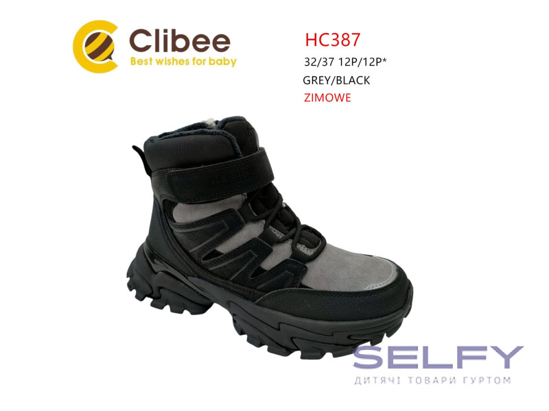 Ботинки детские Clibee HC387 grey-black 32-37, Фото 1