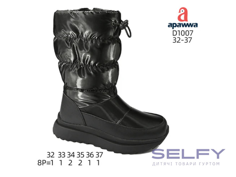 Дутики Apawwa D1007 black 32-37, Фото 1