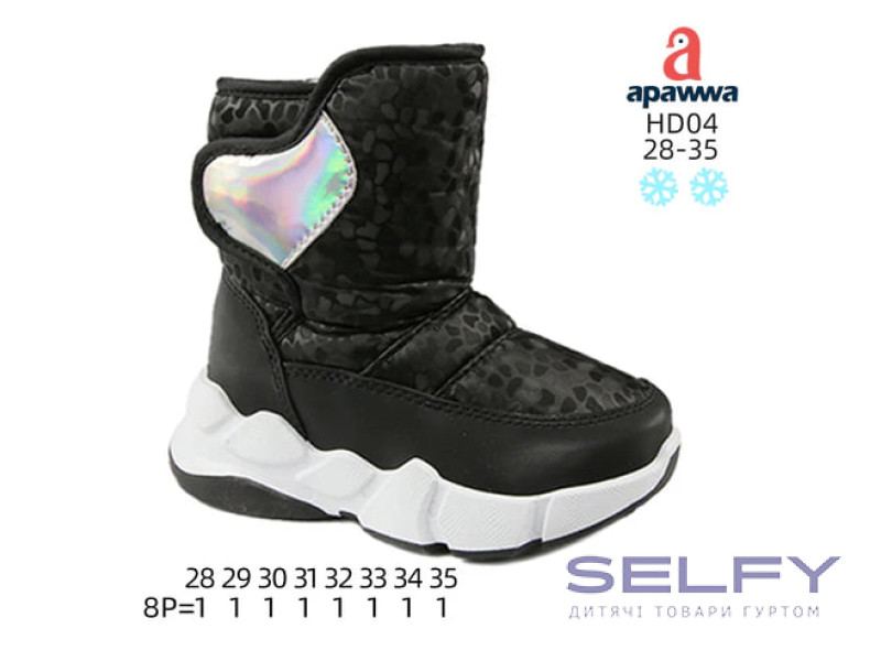 Дутики Apawwa HD04 black 28-35, Фото 1