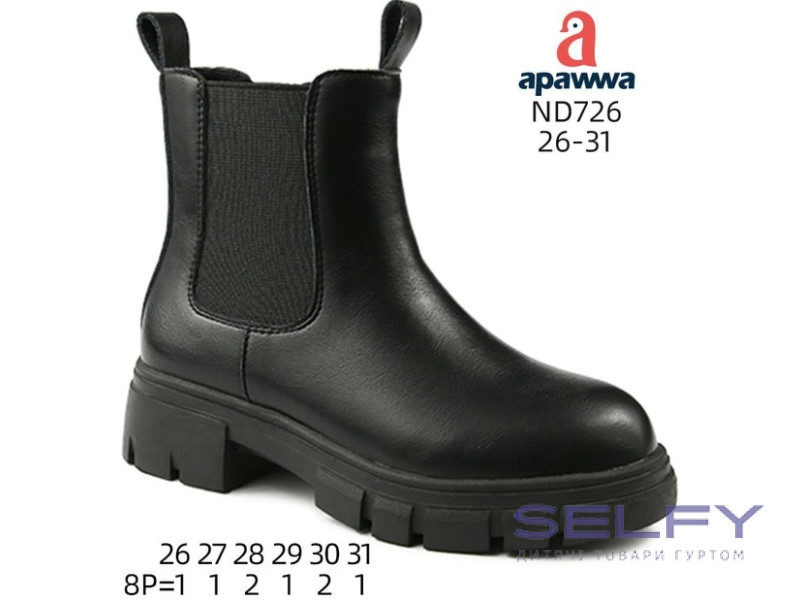 Черевики зимові Apawwa ND726 black 26-31, Фото 1