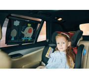 Шторка сонцезахисна в автомобіль FreeON 2 в 1, black elephant
