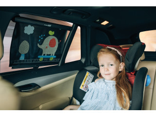 Шторка сонцезахисна в автомобіль FreeON 2 в 1, black elephant