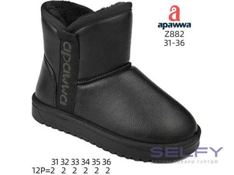 Уггі зимові Apawwa Z882 black 31-36, Фото 1