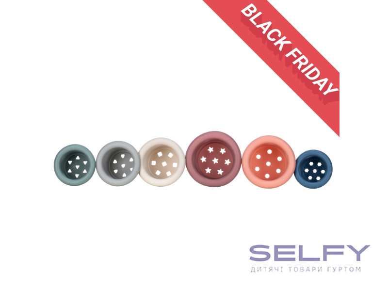 Силіконовий сортер FreeON Вежа кругла, multicolour, Фото 1