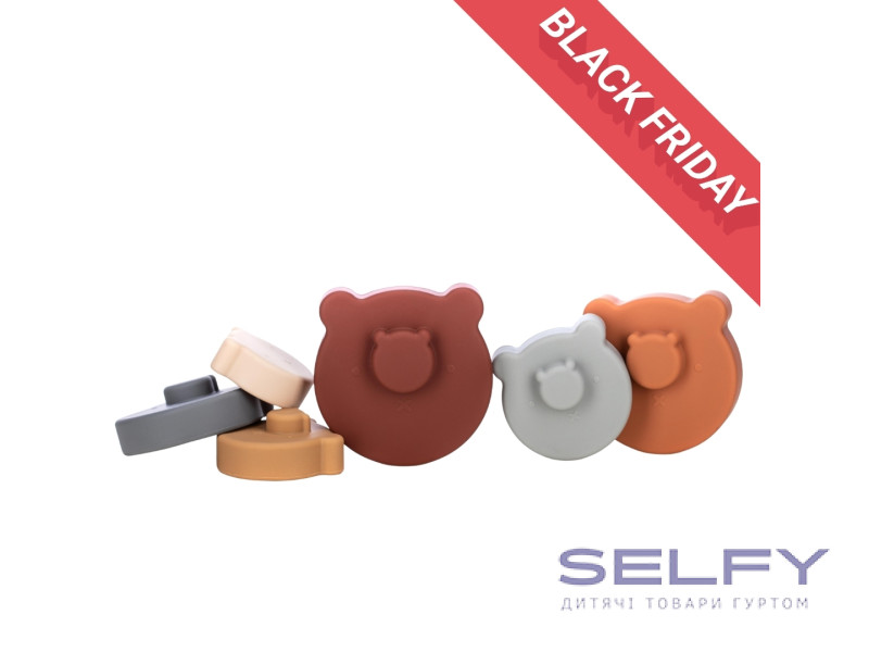 Силіконовий сортер FreeON Вежа ведмідь, brown, Фото 1