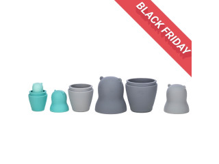 Силіконовий сортер FreeON ведмедики, grey - mint