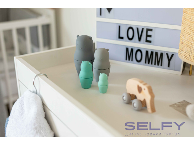 Силіконовий сортер FreeON ведмедики, grey - mint, Фото 6