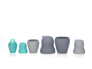 Силіконовий сортер FreeON ведмедики, grey - mint