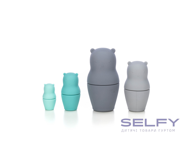 Силіконовий сортер FreeON ведмедики, grey - mint, Фото 3