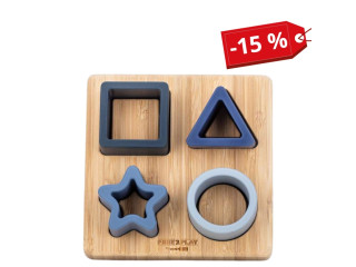 Силіконовий сортер на дерев`яному підносі FreeON, blue