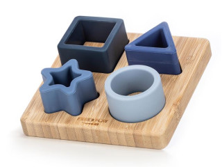 Силіконовий сортер на дерев`яному підносі FreeON, blue