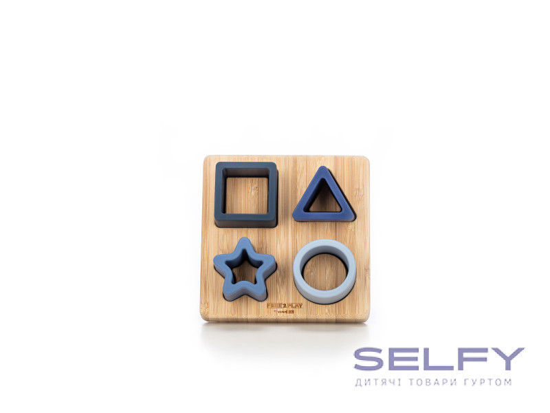 Силіконовий сортер на дерев`яному підносі FreeON, blue, Фото 4