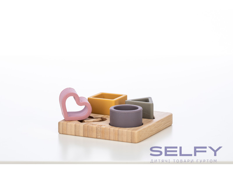 Силіконовий сортер на дерев`яному підносі FreeON, pink, Фото 5