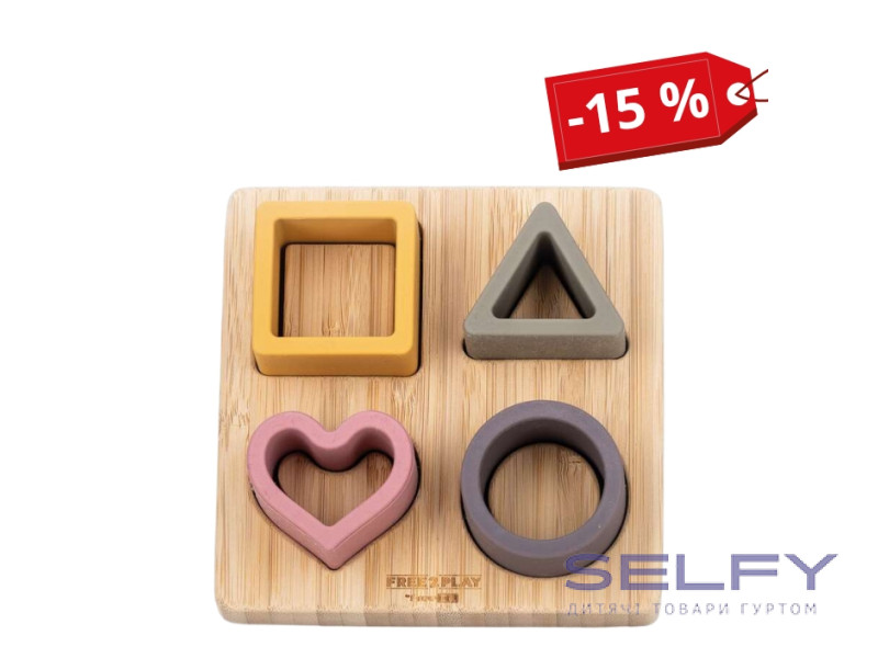 Силіконовий сортер на дерев`яному підносі FreeON, pink, Фото 3