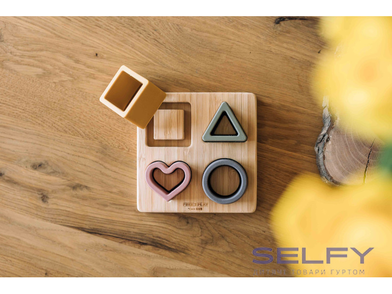 Силіконовий сортер на дерев`яному підносі FreeON, pink, Фото 7