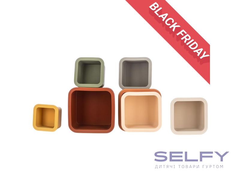 Силіконовий сортер FreeON Вежа квадрат, multicolour, Фото 1