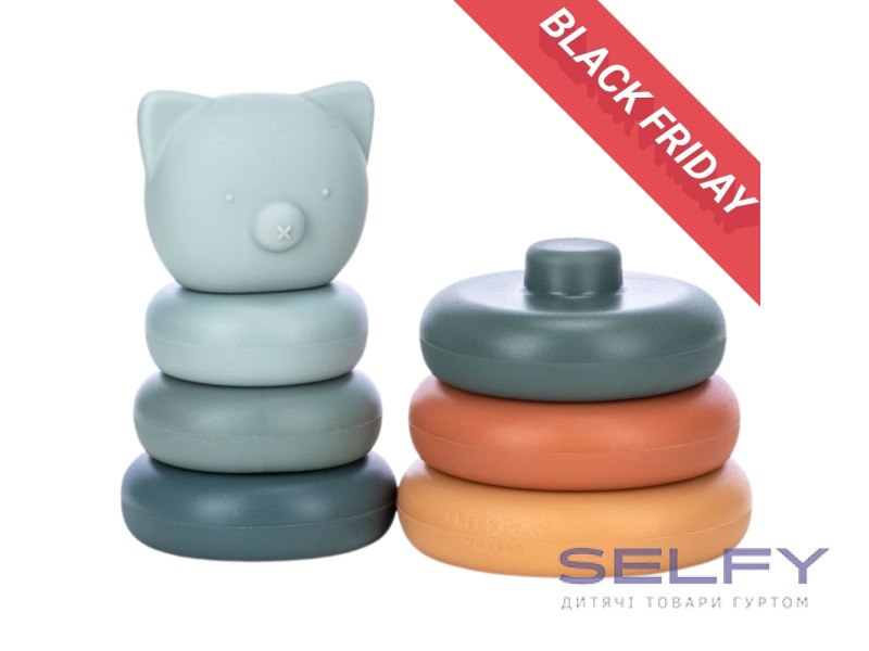 Силіконовий сортер FreeON Вежа ведмедик, multicolour, Фото 1