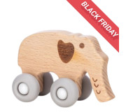 Деревянная игрушка FreeON слоник на силиконовых колесах