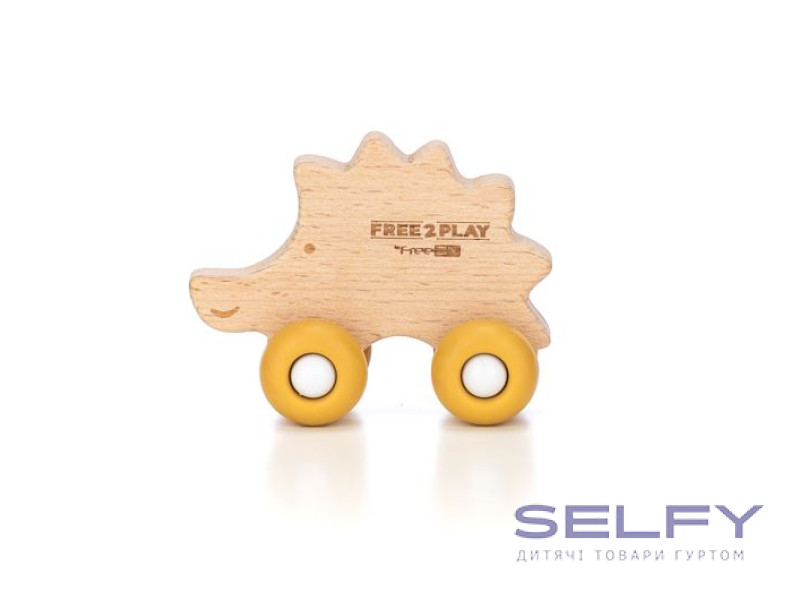 Деревянная игрушка FreeON ежик на силиконовых колесах, Фото 3