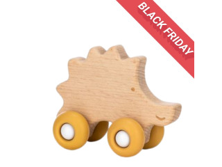 Деревянная игрушка FreeON ежик на силиконовых колесах