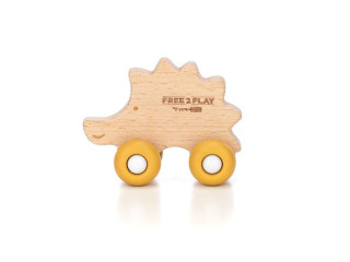Деревянная игрушка FreeON ежик на силиконовых колесах