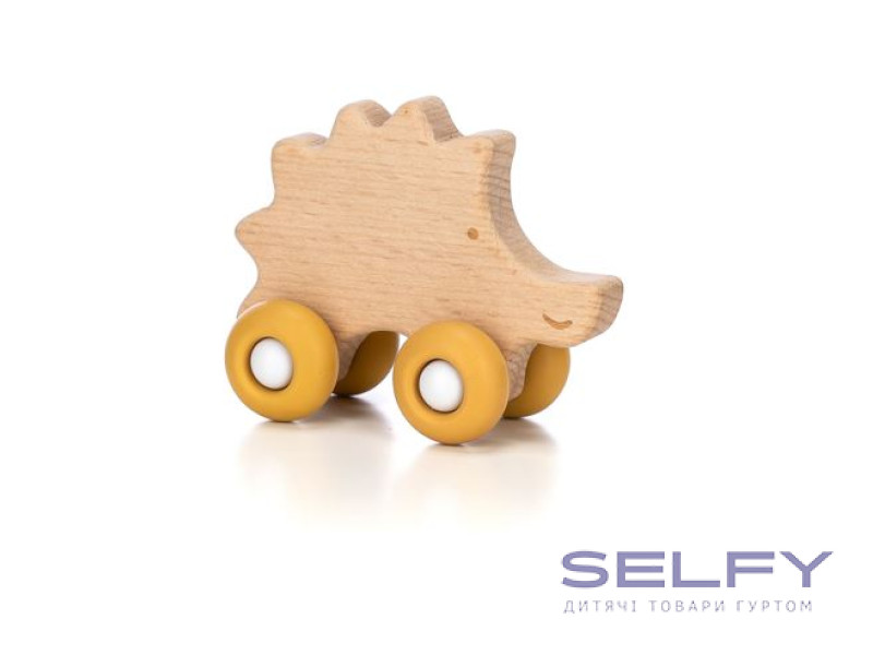 Деревянная игрушка FreeON ежик на силиконовых колесах, Фото 3