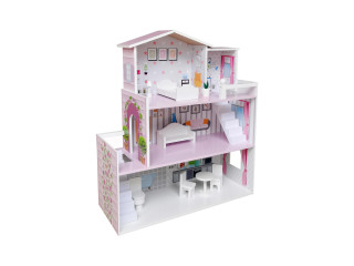 Деревянный игрушечный домик FreeON розовый