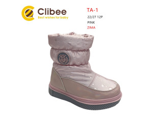 Дутики детские Clibee TA-1 pink 22-27