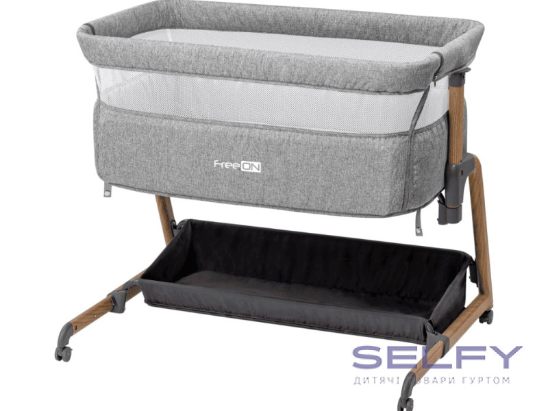 Кроватка для ребенка приставная FreeON Bliss, grey, Фото 1