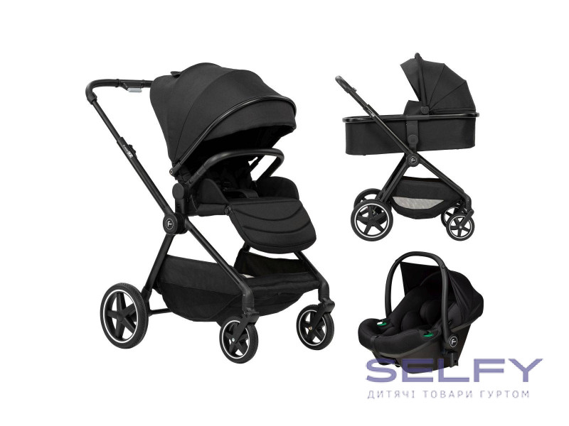 Коляска для дитини універсальна 3 в 1 FreeON Zack, black, Фото 3