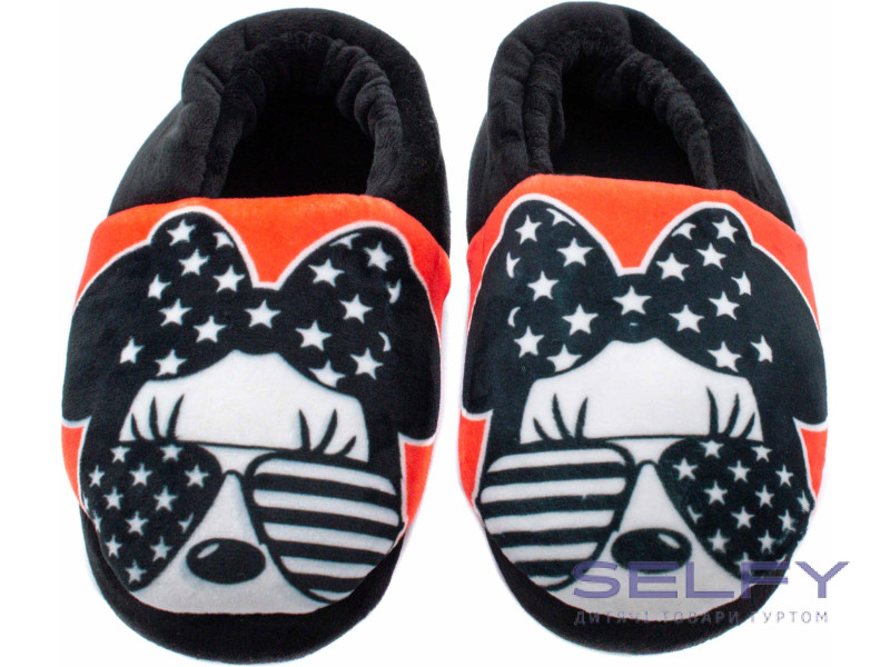 Тапочки Memory Waldi Home 24-33 чорні, мишка окуляри, Фото 1