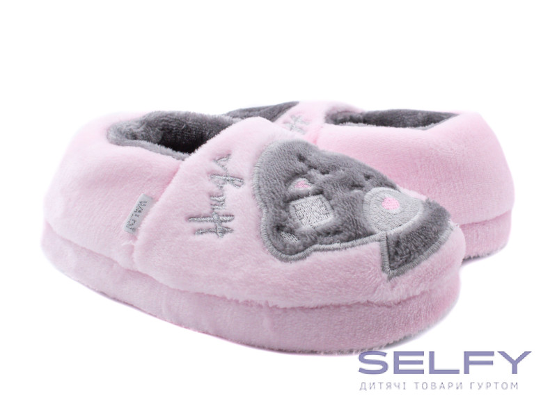 Тапочки Memory Waldi Home 28-37 рожеві, сірий ведмедик, Фото 3