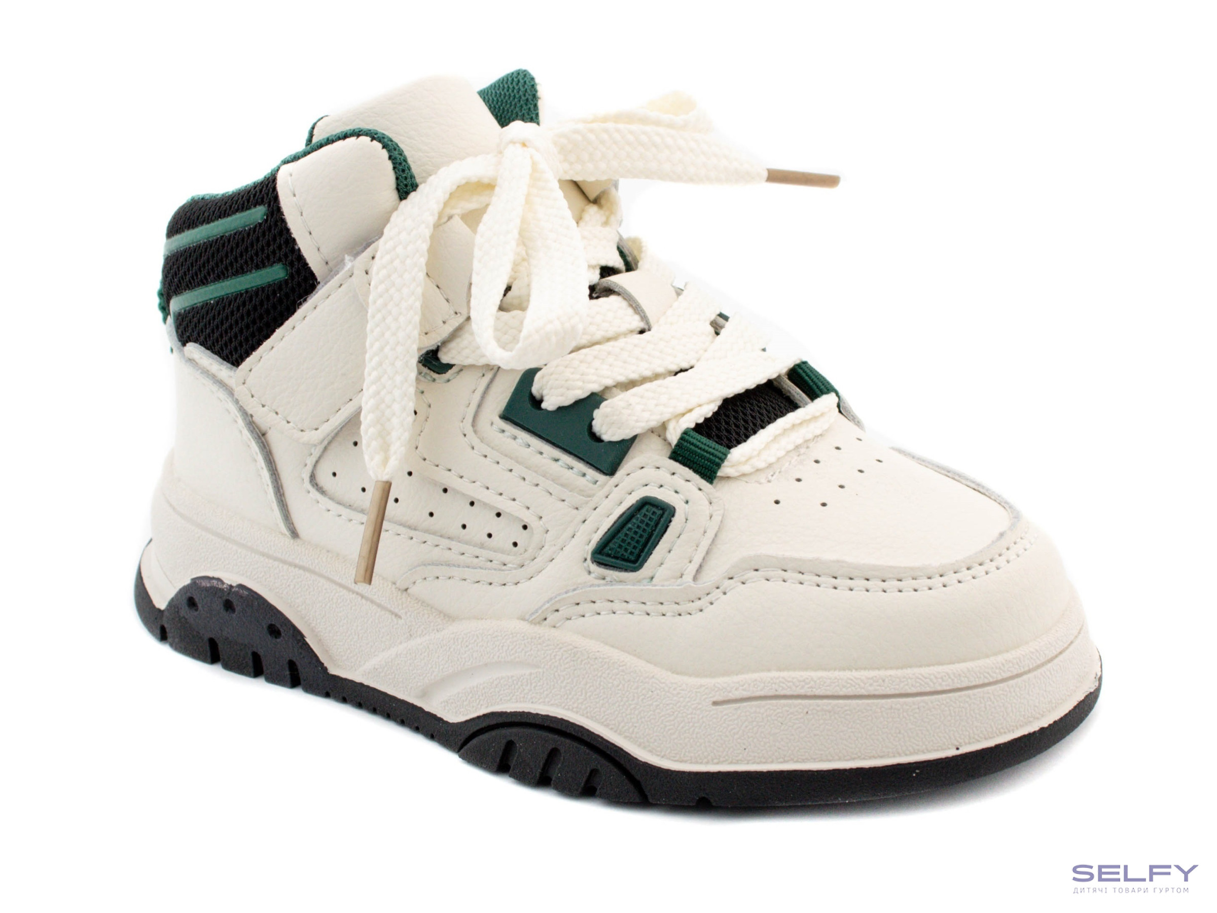 Хайтопы детские Apawwa T847 white-green 32-37, Фото 1