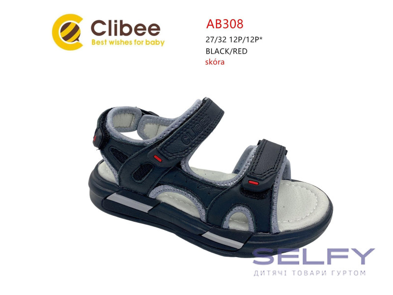Босоніжки дитячі Clibee AB308 black-red 27-32, Фото 1