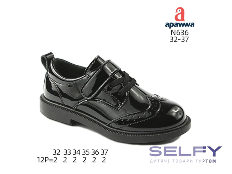 Туфлі дитячі  Apawwa N636 black-1 32-37, Фото 1
