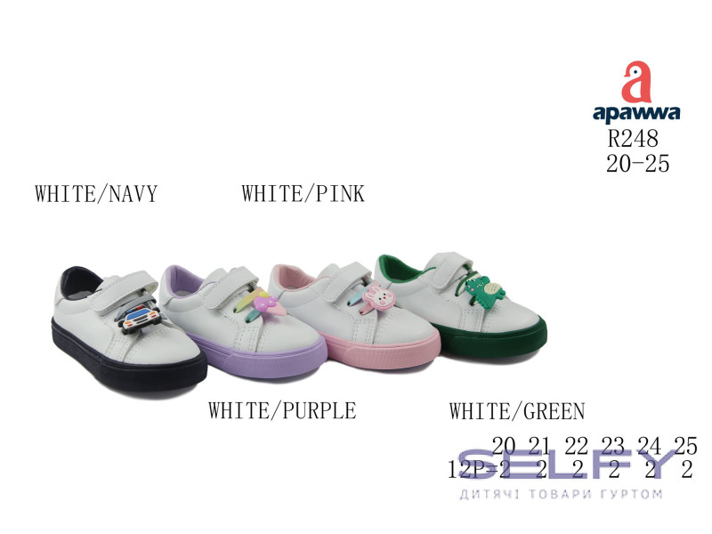 Кросівки дитячі Apawwa R248 white-purple 20-25, Фото 1