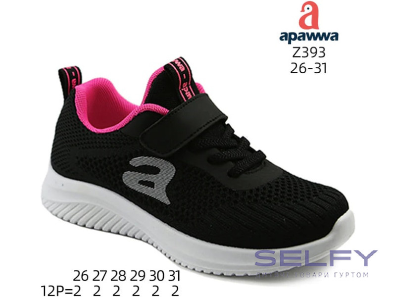 Кроссовки детские Apawwa Z393 black-fuchsia 26-31, Фото 1