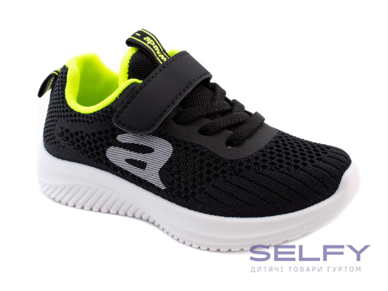 Кроссовки детские Apawwa Z394 black-green 32-37, Фото 1