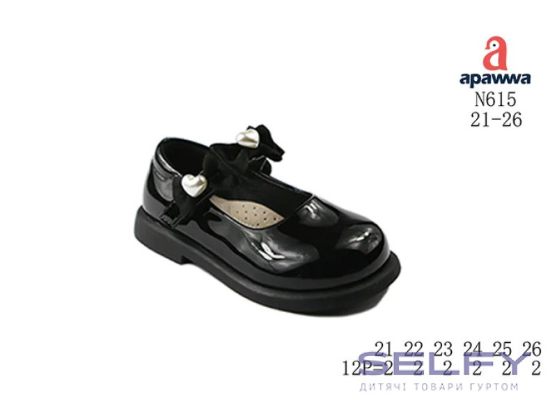 Туфлі дитячі Apawwa N615 black 21-26, Фото 1