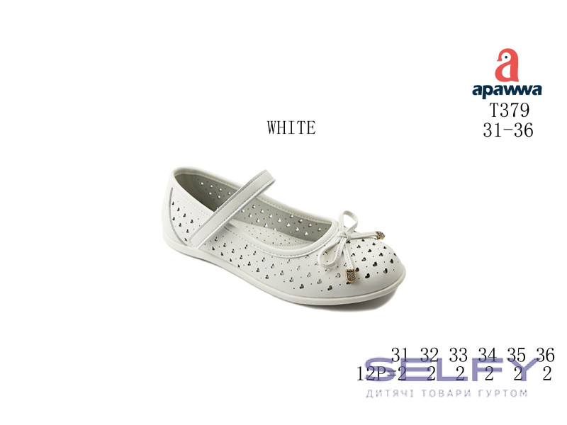 Туфлі дитячі Apawwa T379 white 31-36, Фото 1