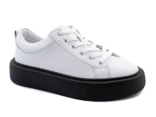 Кросівки Ш-506 біла шкіра, чорна підошва 32-40