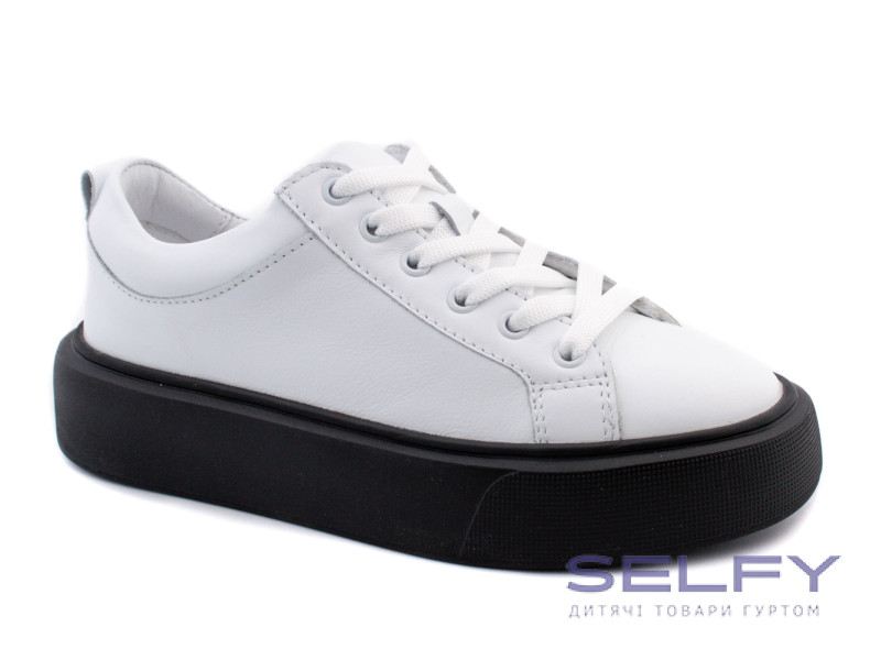 Кроссовки Ш-506 белая кожа, черная подошва 32-40, Фото 1